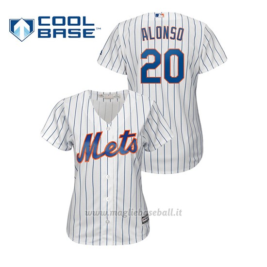 Maglia Baseball Donna New York Mets Pete Alonso Cool Base Majestic 1ªBianco